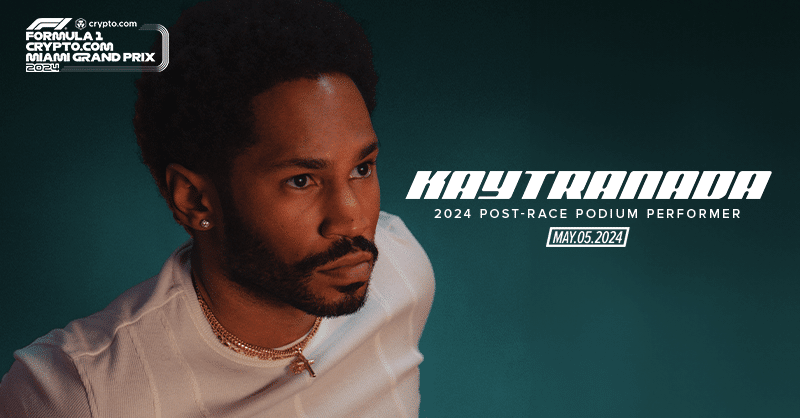 Formula 1 Crypto.com Miami Grand Prix 2024 is pleased to announce that Grammy award-winning artist Kaytranada will be performing as the closing act of the race weekend